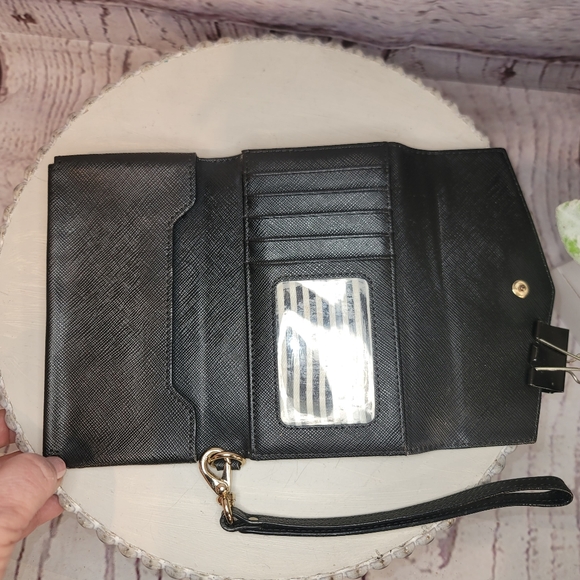 Kate Spade Black Saffiano Leather Wristlet Trifold Wallet - Picture 7 of 12